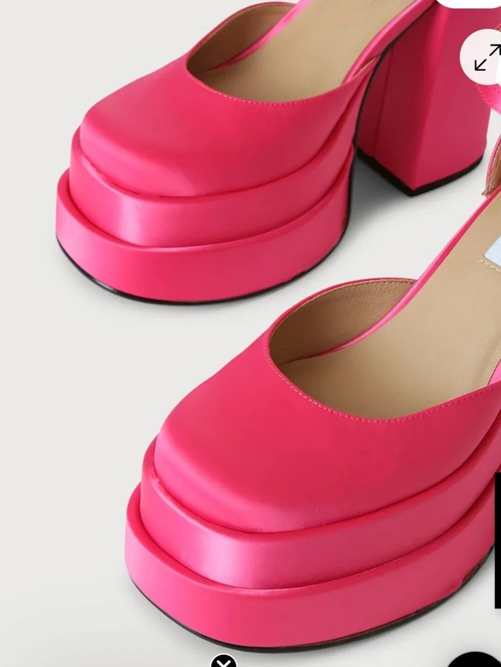 EGO Hot Pink Double  Platform Block Heel Sandals - Womens Sz 7 New
